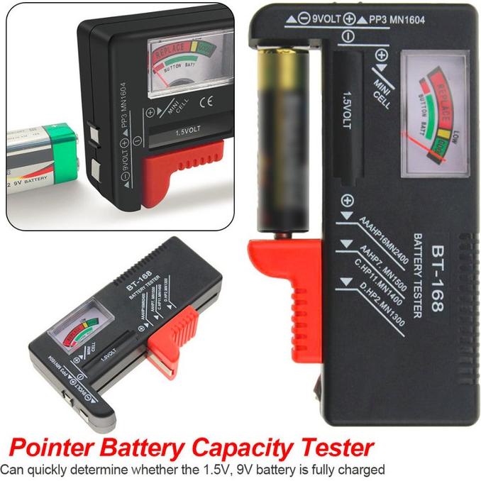 Battery Tester BT-168 MANUAL 9V 1.5V AA AAA C Cek Tes Baterai PREMIUM arttec93 Kualitas Baik