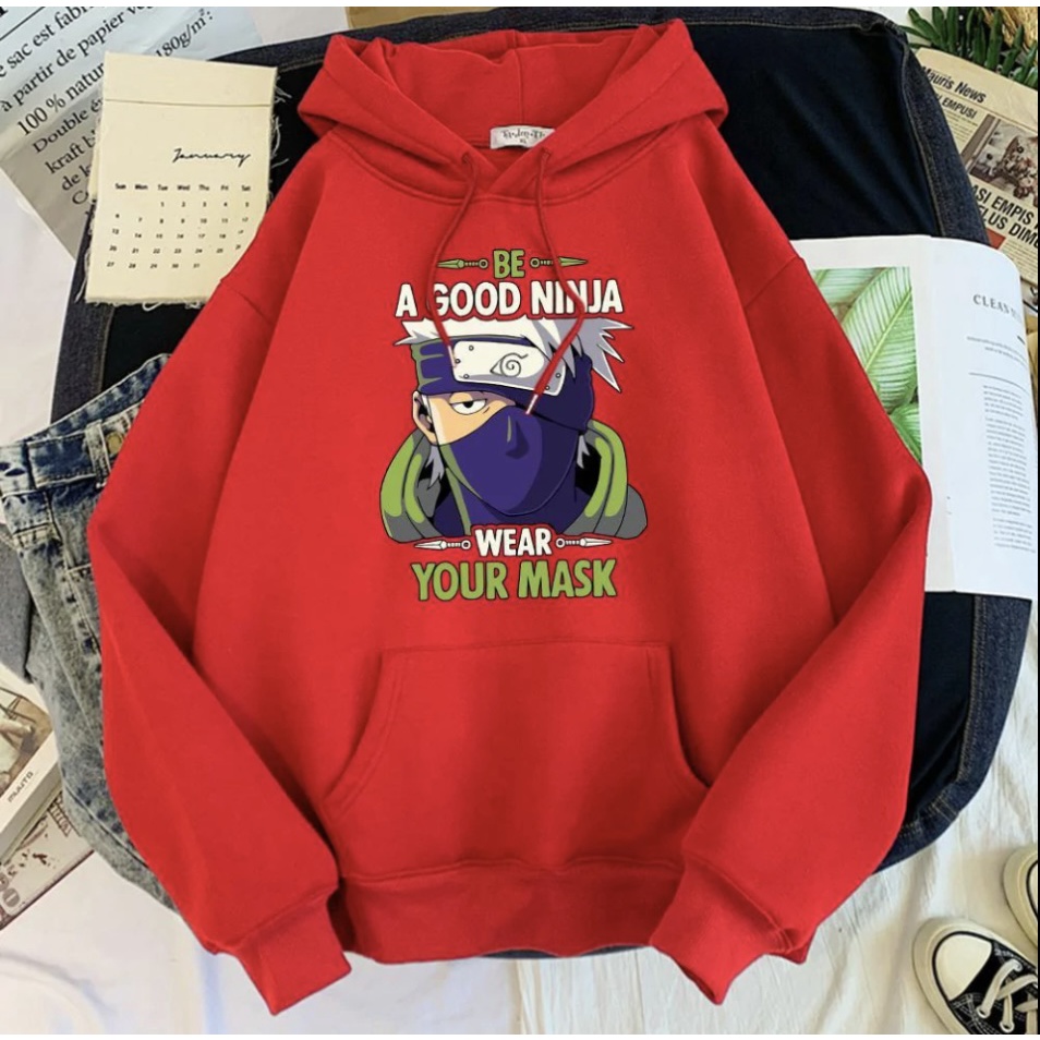 GOOD NINJA NARUTO Jumper Hoodie II Sweater Hoodie Anime II Sweter Oblong Topi Sz M - XL ( Pria &amp; Wanita / Anak &amp; Dewasa )