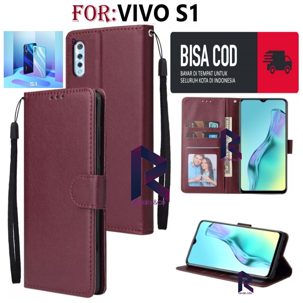 FLIP COVER VIVO S1 CASING DOMPET FLIP WALLET LEATHER KULIT PREMIUM SARUNG BUKA TUTUP FLIP CASE VIVO S1