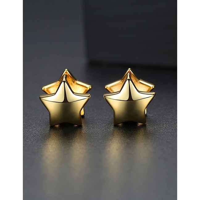 LRC Anting Jepit Fashion Color Star Shape Decorated Earrings F255XX