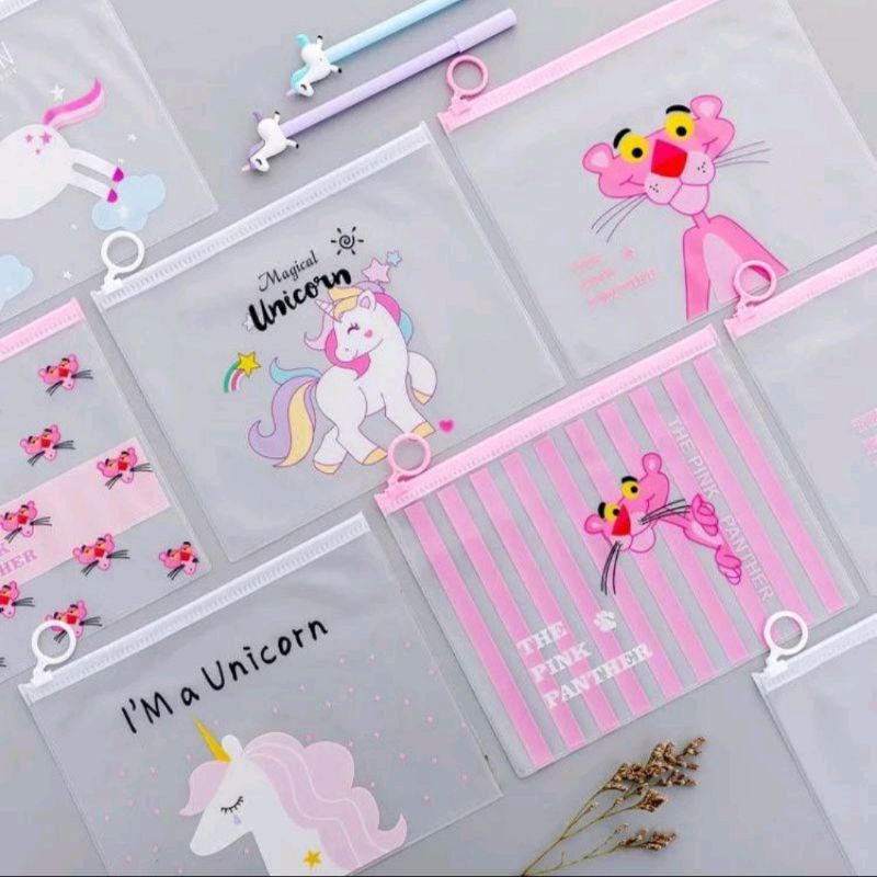 Pouch Kosmetik Pouch Serba Guna / Zipper Pouch / Tempat Pensil Transparant / Kotak Pensil