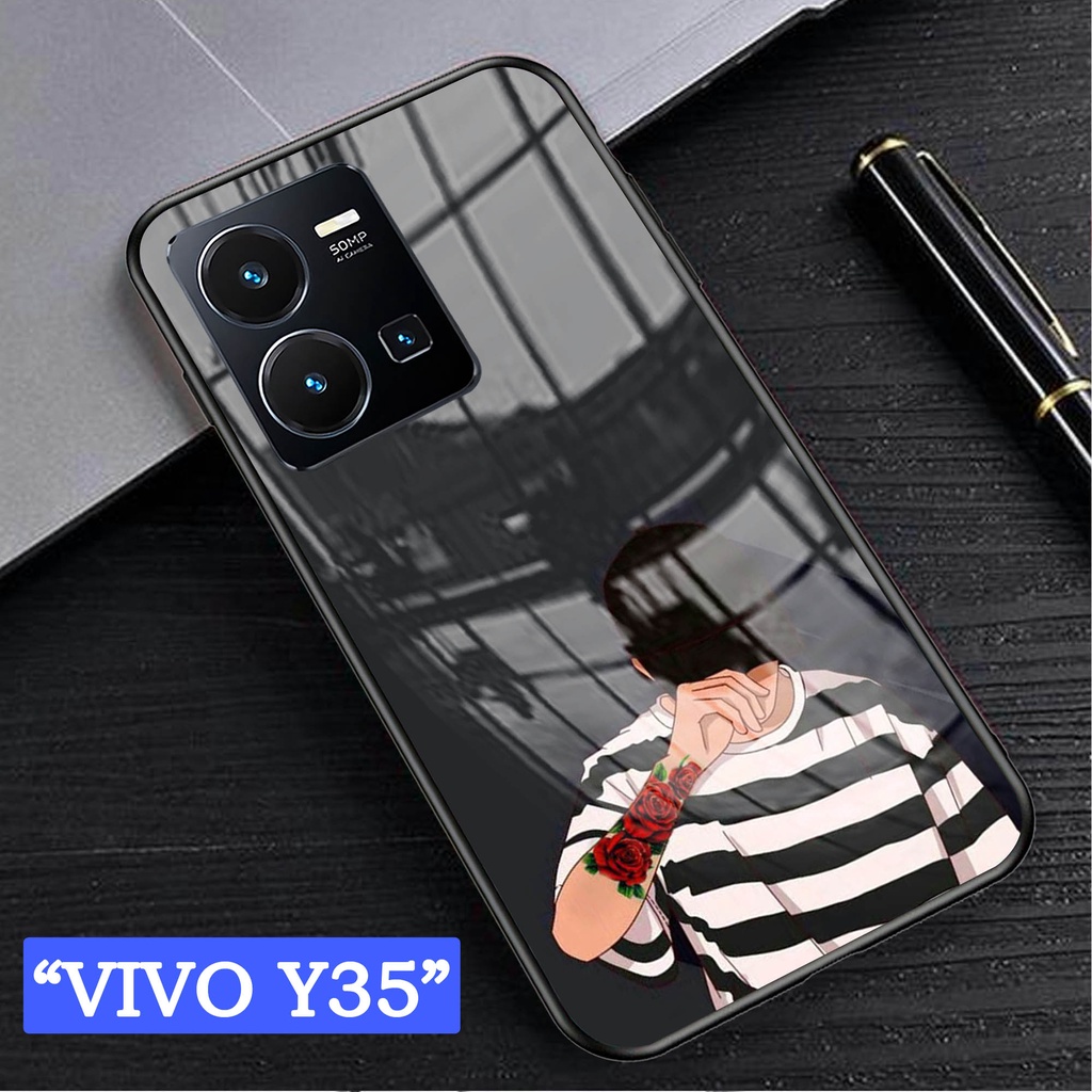 Softcase Glass Kaca VIVO  Y35 - Casing HP VIVO Y35 [ S12 ].