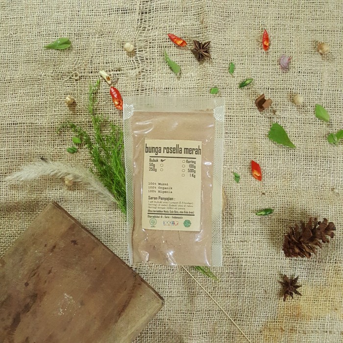 

BUNGA ROSELLA MERAH BUBUK 100GR / Hibiscus Sabdariffah / MURNI / JSR