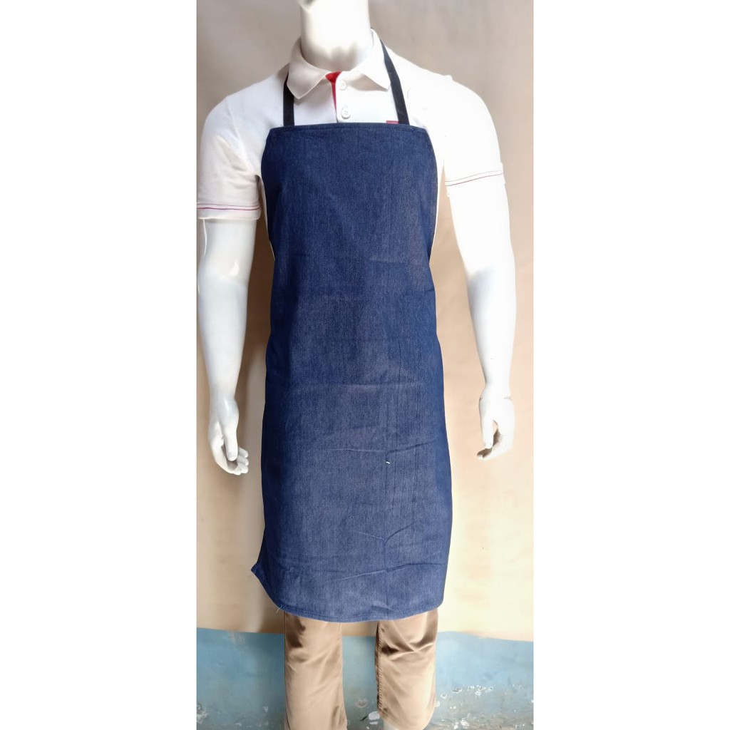 Apron Celemek Blue Jeans Murah/apron dada jeans standar