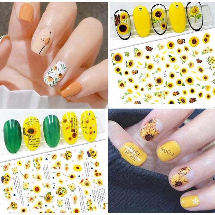 NAIL ART STICKER WATER TRANSFR BUNGA MATAHARI NAIL ART / KUKU