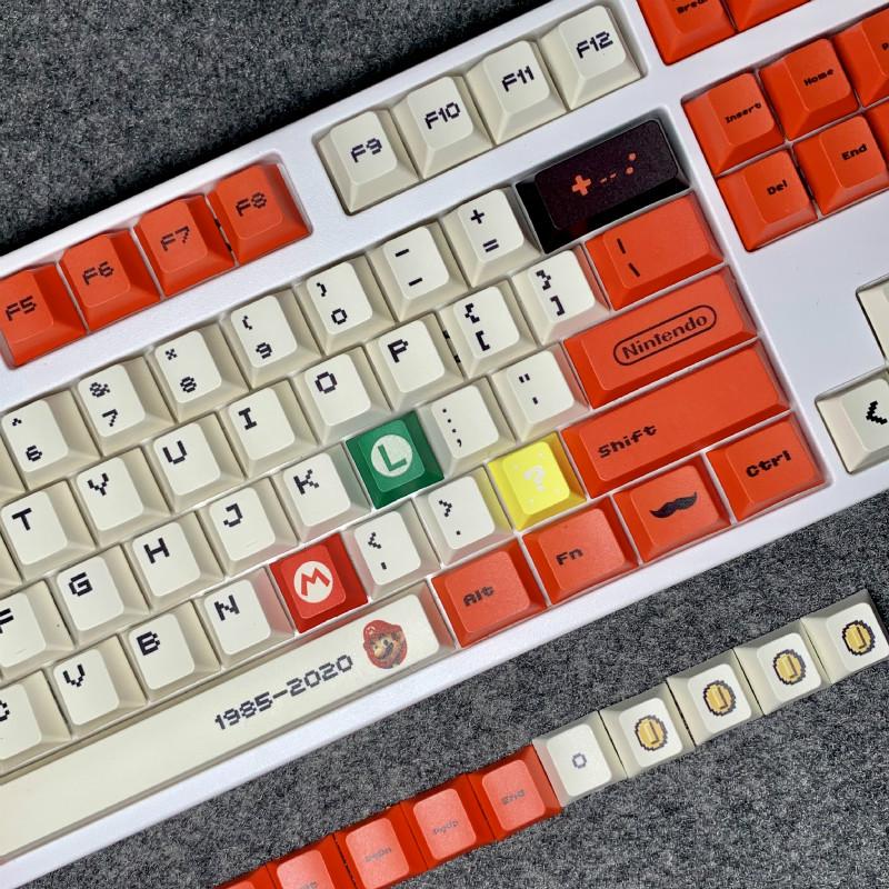 119 Keycap Mario Cherry profile Theme PBT Sublimasi Tinggi Asli Keycap Keyboard Mekanik Keycap DIY Untuk Keyboard Mekanis