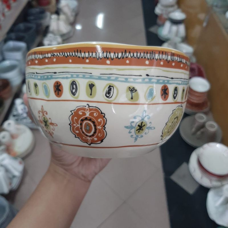 MAROKO BIG BOWL MANGKOK MANGKUK KERAMIK JUMBO MOTIF MAROCO MAROCCO KOLEKSI DEKOR CANTIK