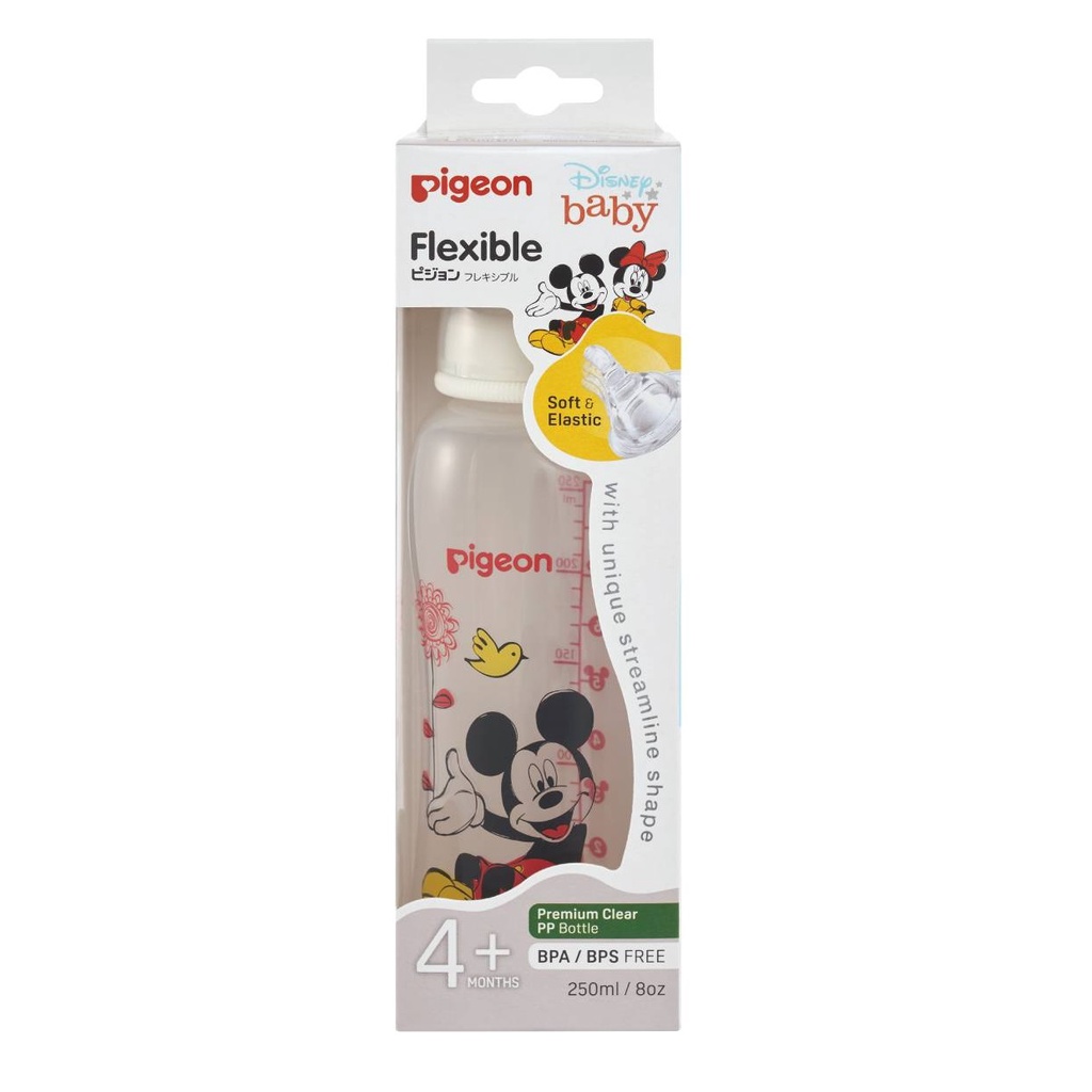 Pigeon Disney Baby Slim Neck 250ml PP Bottle Flexible Botol Susu