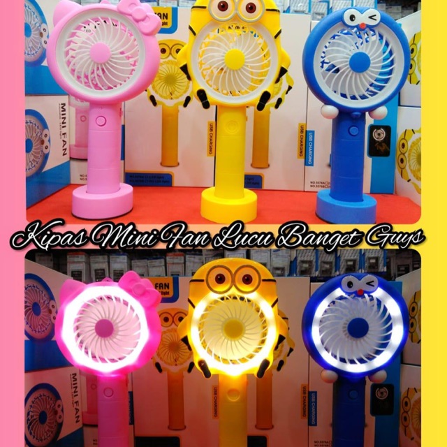 kipas angin mini fan LeD dan ada pegangan