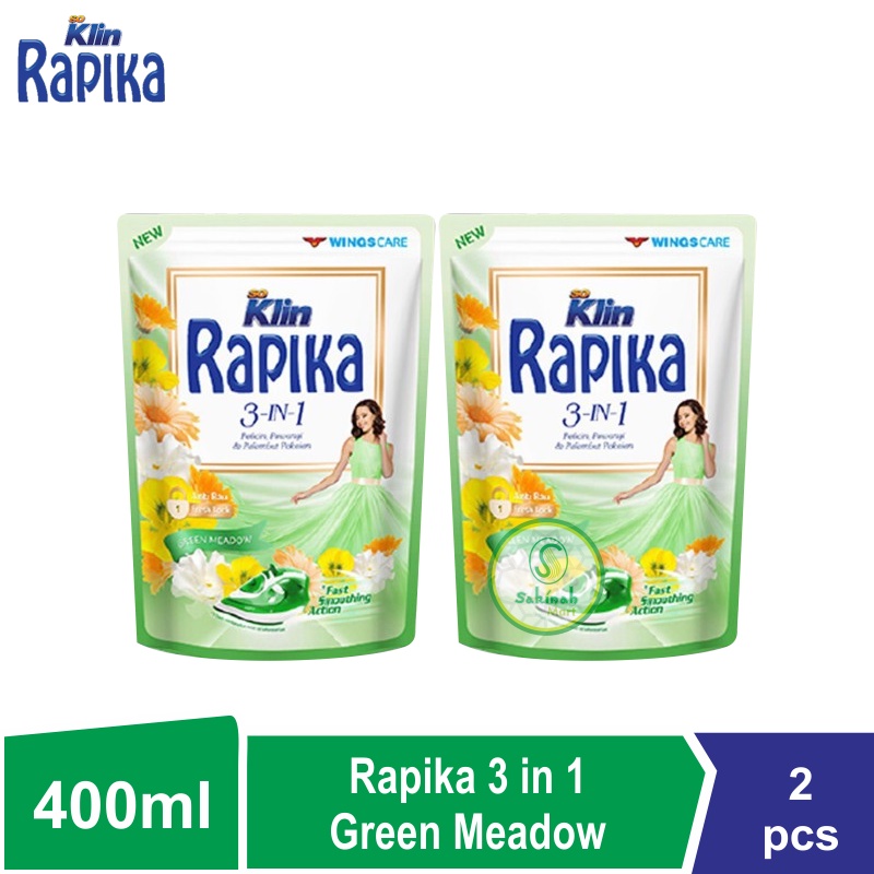 Rapika 3 in 1 Pelicin Pakaian Green Meadaw 400ml (2pcs)