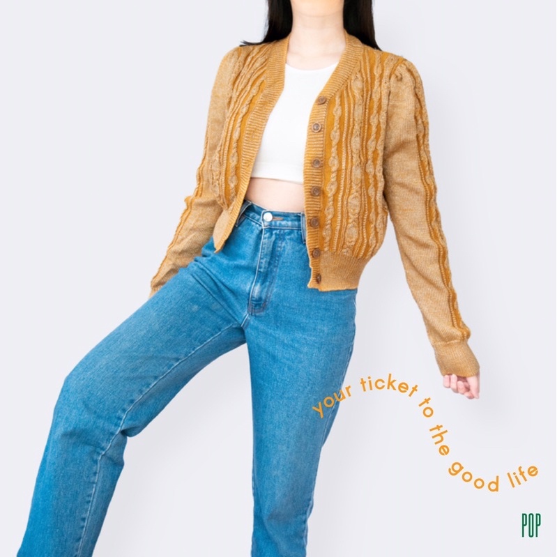 Gold Glitter Cable Cardi