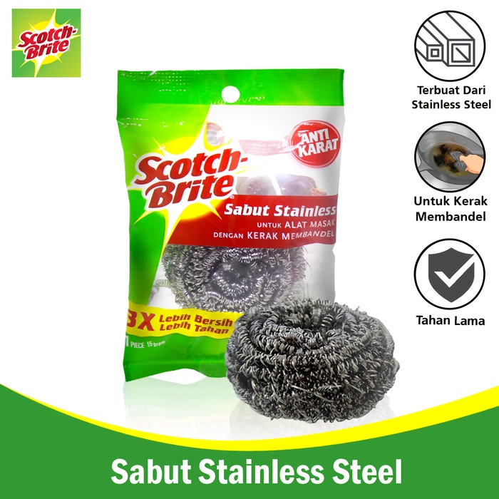 3M Scotch Brite Sabut Cuci Piring Stainless / Sabut Kawat