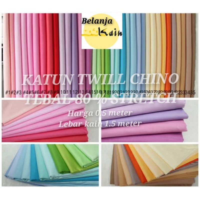 KAIN KATUN TWILL CHINO BAHAN CELANA CHINOS KATUN TWILL