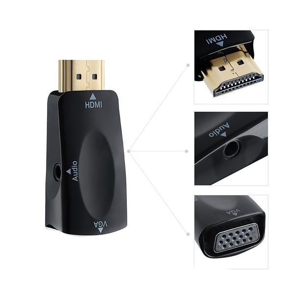 Hdtv to vga audio 3.5mm converter dongle adapter NB 1080p full hd - Konverter hdtv male to d-sub 15 pin female