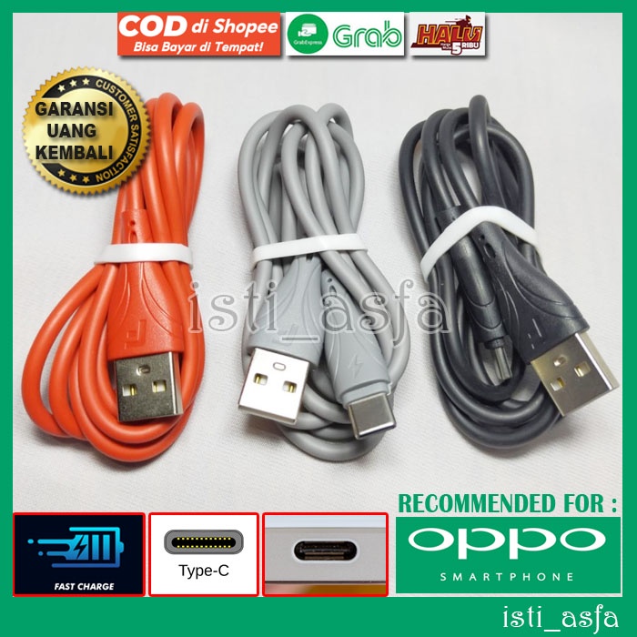 Kabel Data USB Type C untuk HP OPPO FIND X RX17 A91 R11S PLUS A5 A9 A33 2020 RENO 2 2F 3 3F 4 4F 5 5