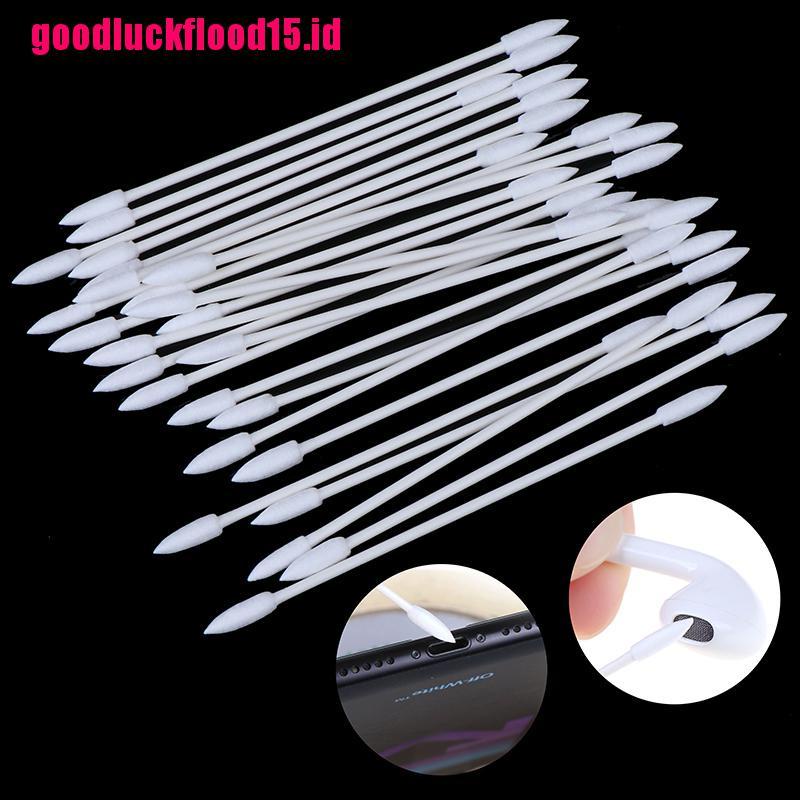 (LUCKID) 50pcs / Set cotton Bud Sekali Pakai Untuk Membersihkan earphone