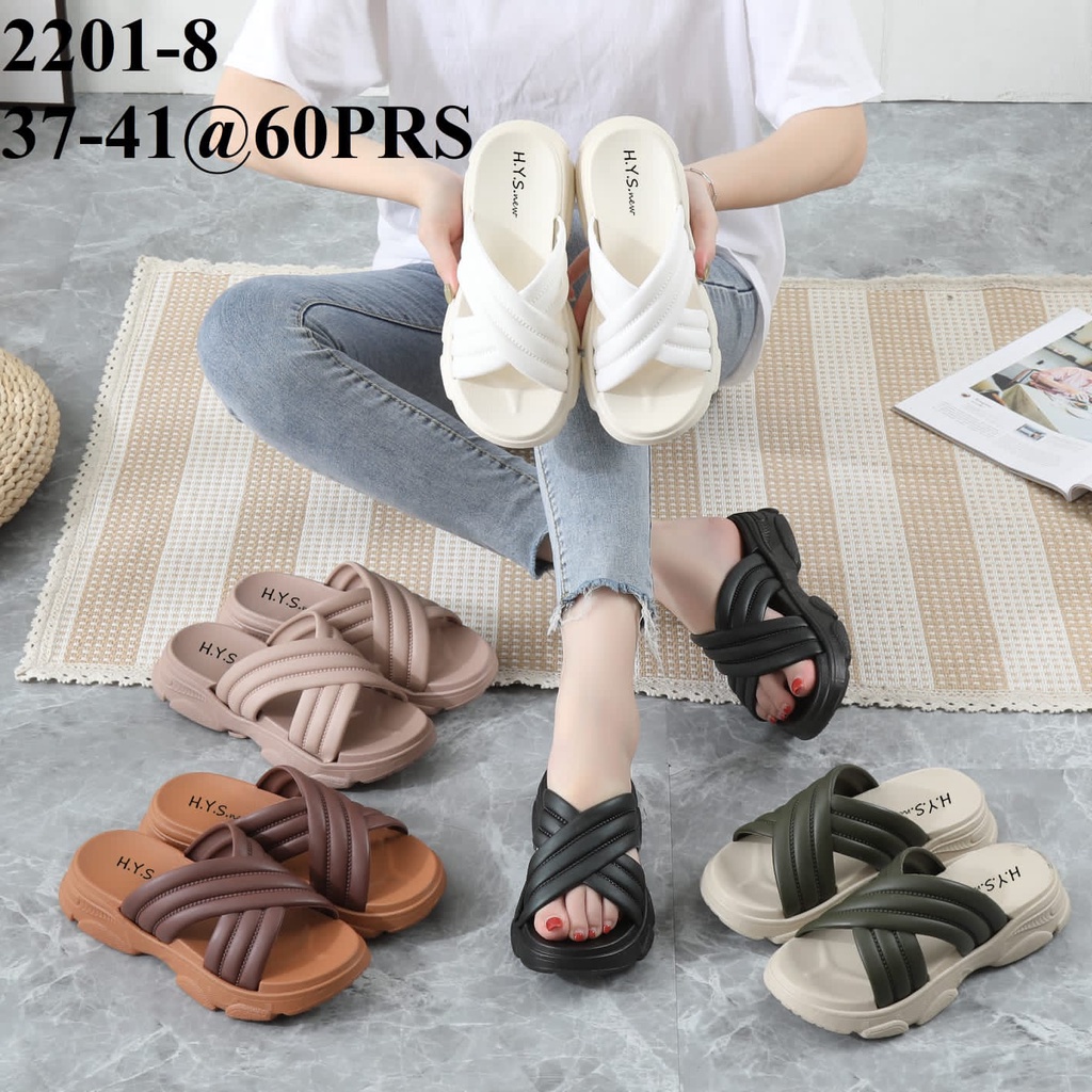 Sandal Wanita Terbaru /Sendal Selop Wedges Jelly HYS NEW 2201/Sendal Karet Korea Kekinian