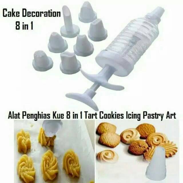 Jual Cake Decoration 8 In 1 Alat Menghias Kue Tart Cetakan Kue Semprit Indonesia Shopee Indonesia