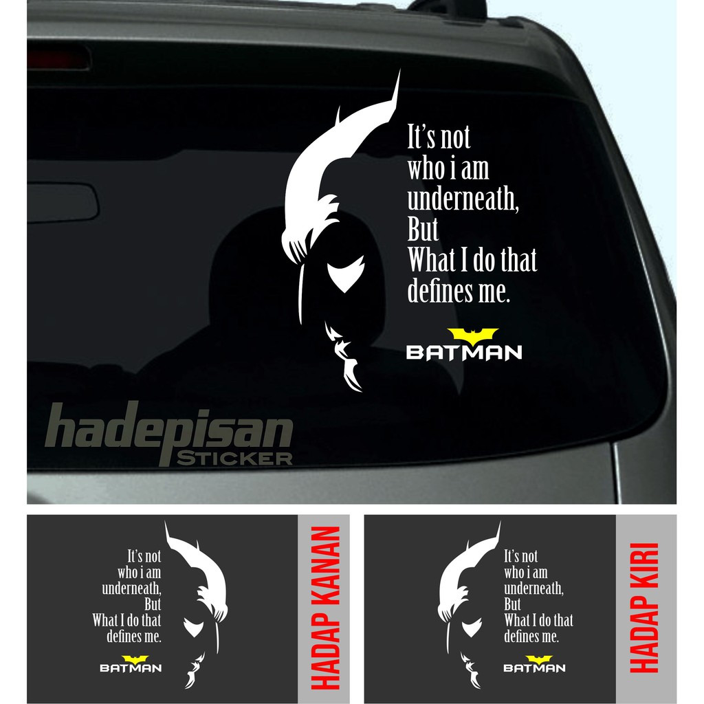 Stiker Cutting Sticker Kaca Mobil Batman Siluet Quotes Shopee Indonesia