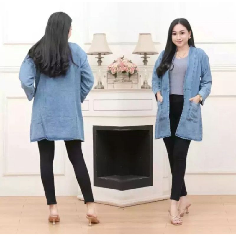 KARDIGAN JEANS / OUTER WANITA / BEST SELLER KARDIGAN JUMBO JEANS