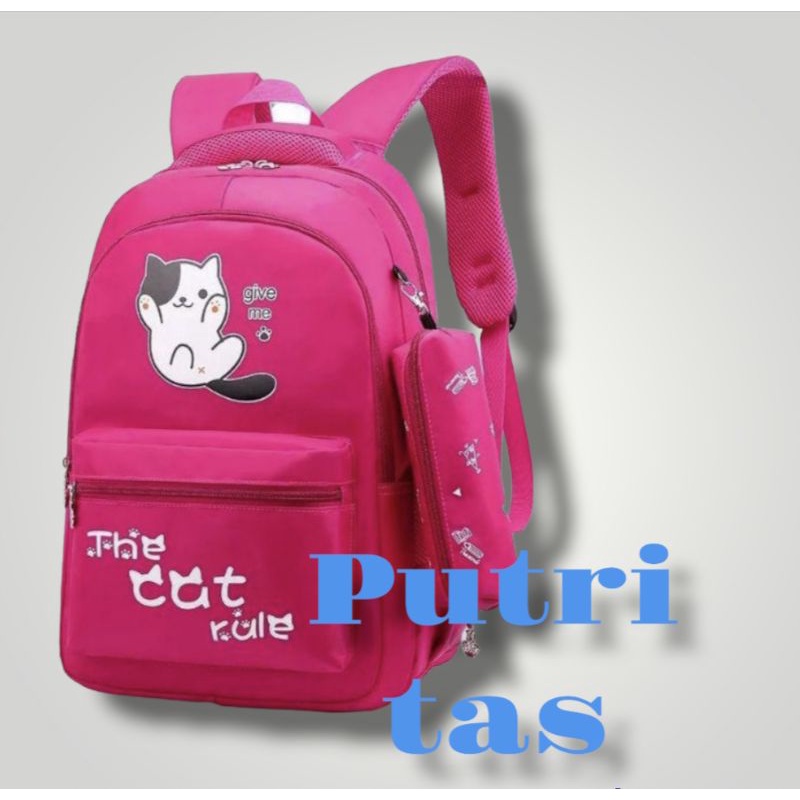 tas ransel anak sekolah sd smp motif kucing