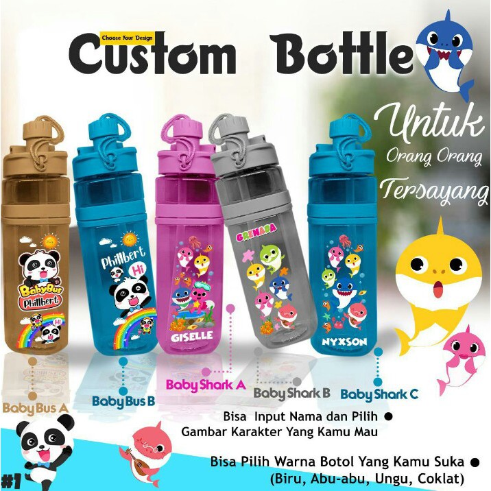 BOTOL MINUM CUSTOM/ TUMBLER ANAK/ TUMBLER CUSTOM/ BOTOL MINUM MURAH/ FREE DESAIN