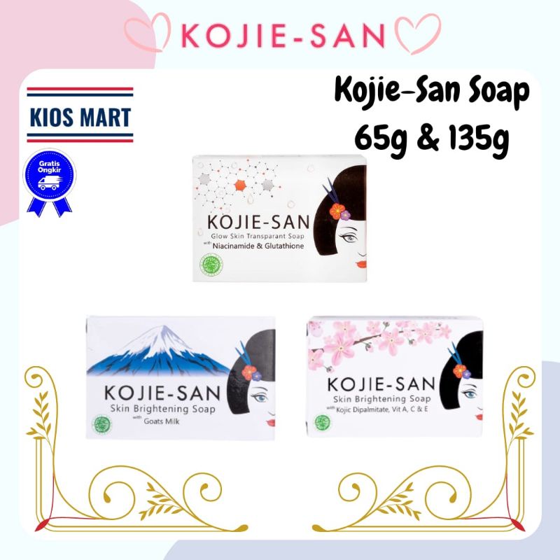 Kojie San Brightening Soap Goat Milk / Brightening Soap Kojic / Niacinamide &amp; Glutathione Soap 65g &amp; 135g