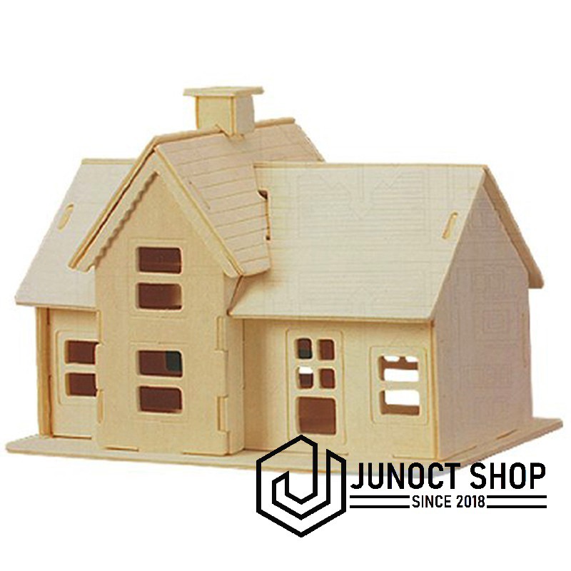 RUMAH KAYU PUZZLE BUILDING HOUSE BA - DIORAMA MAKET MINIATUR