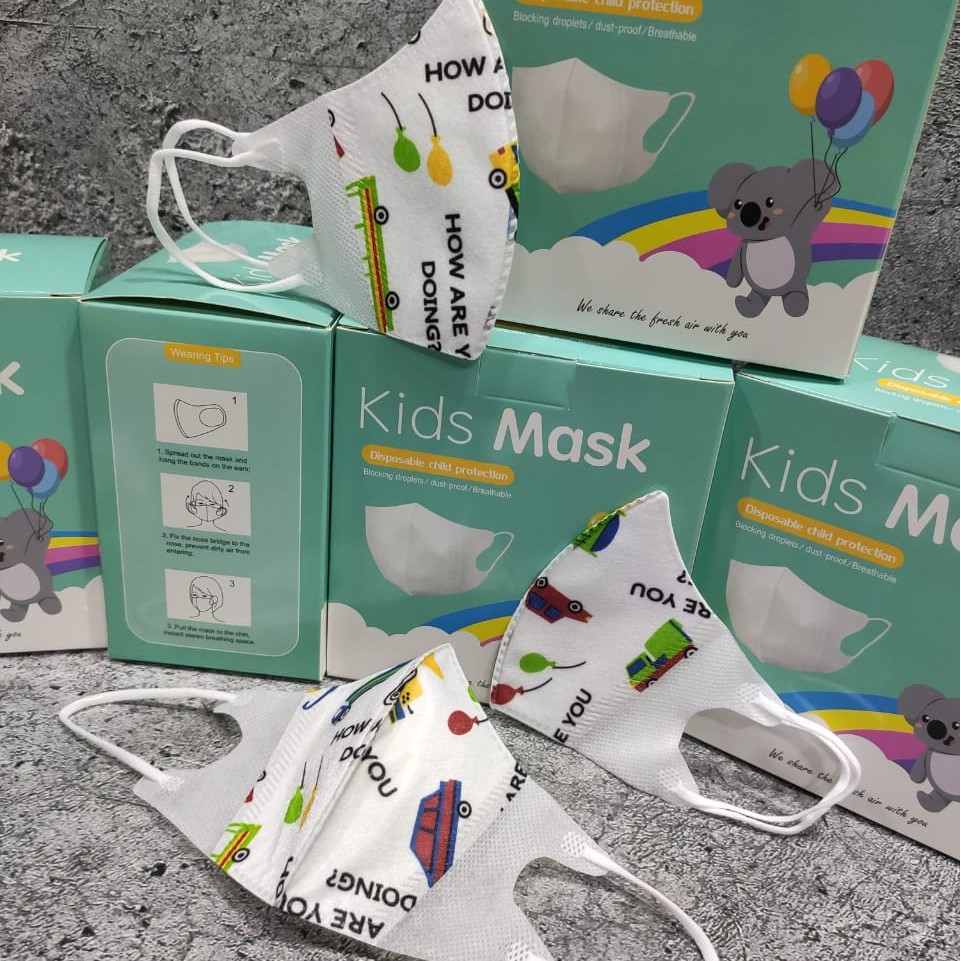 MASKER ANAK KIDS DUCKBILL 3PLY BAYI BALITA - UMUR 2 - 6 TAHUN