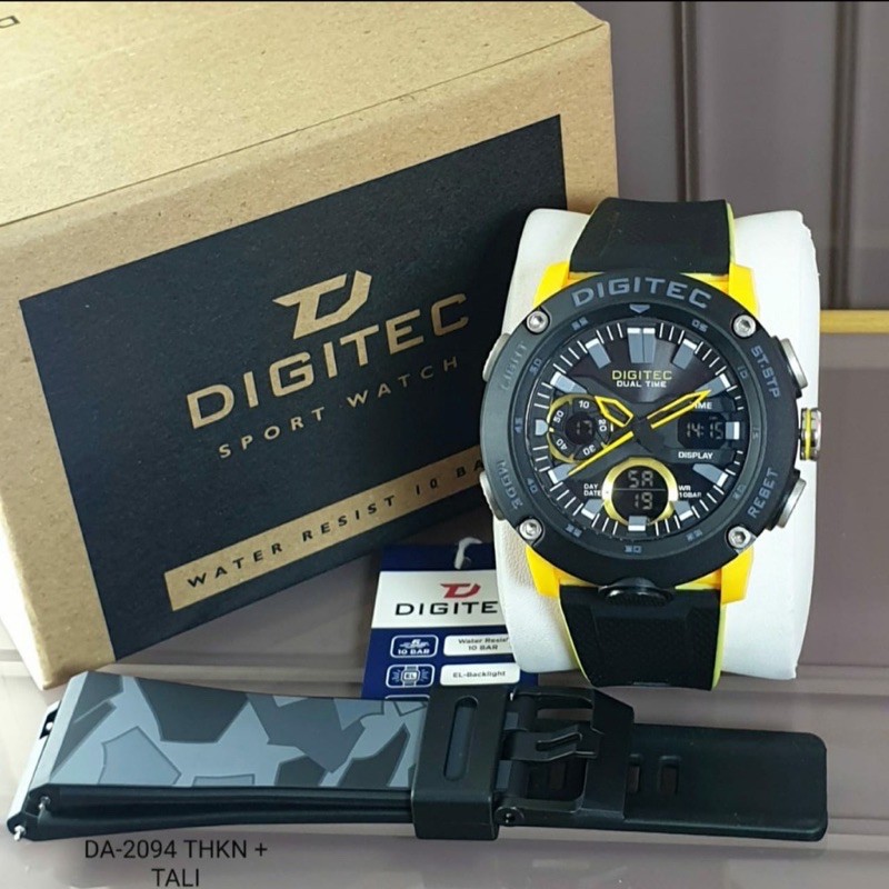 JAM TANGAN DIGITEC DG 2094 DG2094 PRIA/WANITA DUAL TIME FREE TALI ORIGINAL