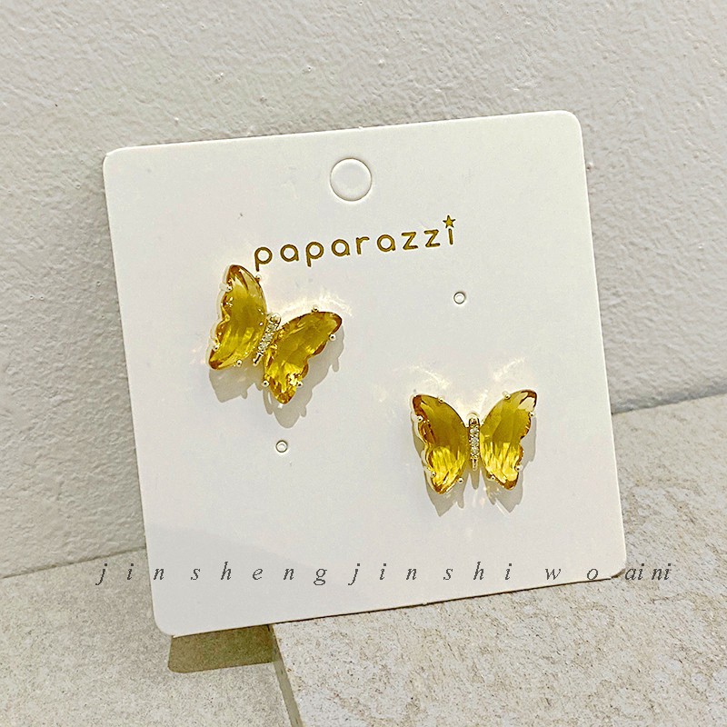 Delicate Crystal Butterfly Earrings  New Korean Ins Girl Accessories-3