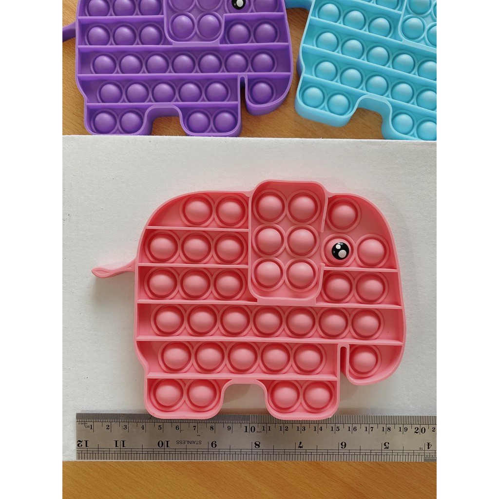 Pop It Rainbow Unicorn Fidget Toy Langka Murah Berkualitas Unik Mainan Edukasi Edukatif Free Gundu-gajah pink