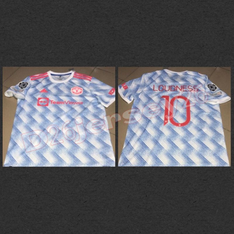 Jersey MU Away 2021 / 2022 OFFICIAL + Cetak nama nameset Font UCL + Patch UCL