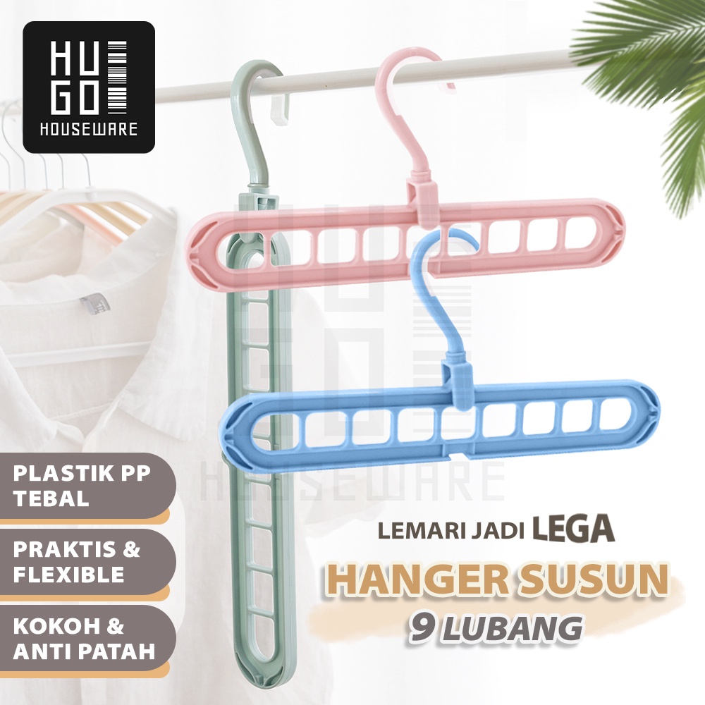 HUGO Magic Hanger Gantungan Baju Ajaib 9 Lubang Hemat Tempat