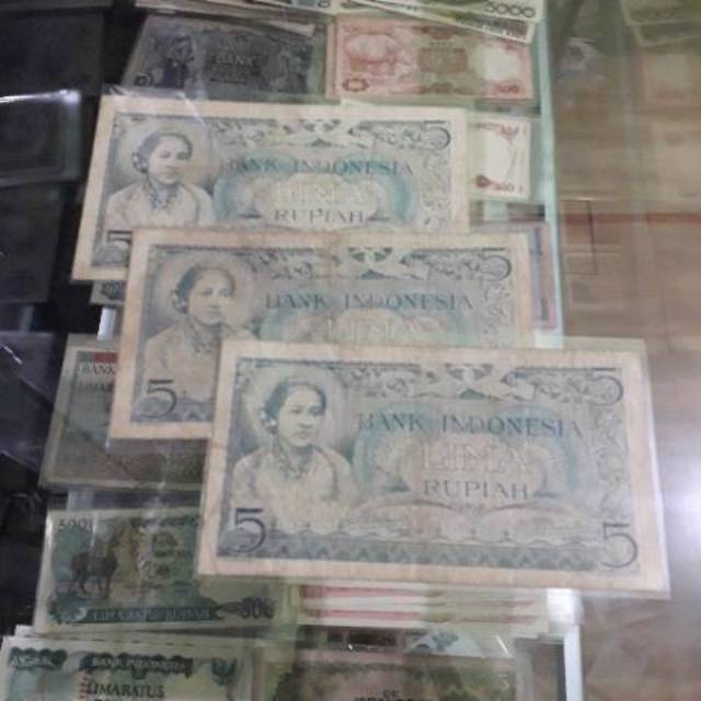 Uang kuno 5 rupiah kartini 1952 apa adanya