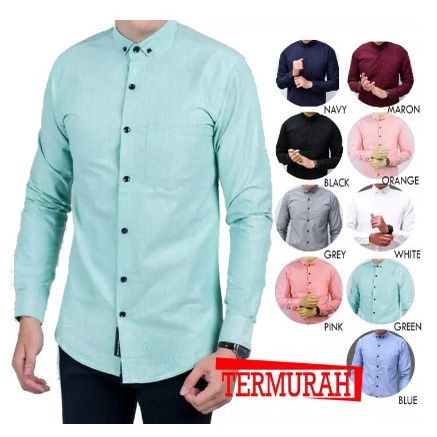 KEMEJA PRIA MENS POLOSAN LENGAN PANJANG COOLMAN PAKIAN PRIA CASUAL PAKAIAN DINAS PNS KERJA