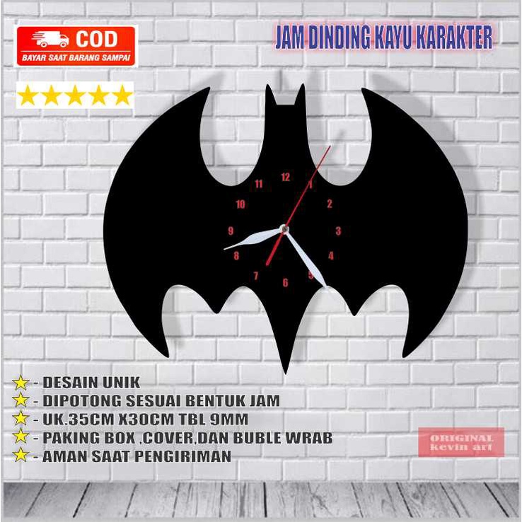 JAM DINDING KARAKTER BADMAN HANDMADE KAYU UNIK ARTISTIK TERBARU MURAH