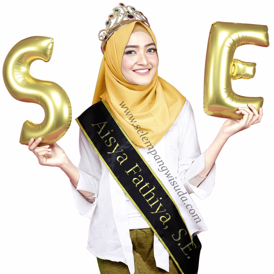 Selempang wisuda satin bordir