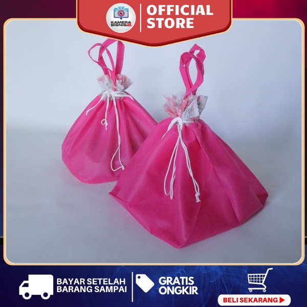 Tas kain tas serut spundbond tas bekal goodie bag Media penetasan telur jangkrik 16 x16 cm