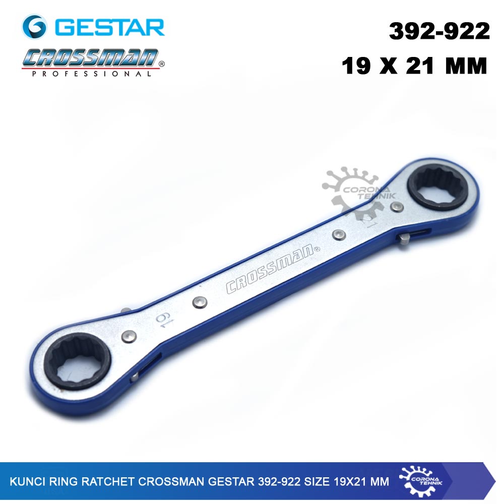 Crossman Gestar - Kunci Ring Ratchet - 392-922 Size 19x21 mm