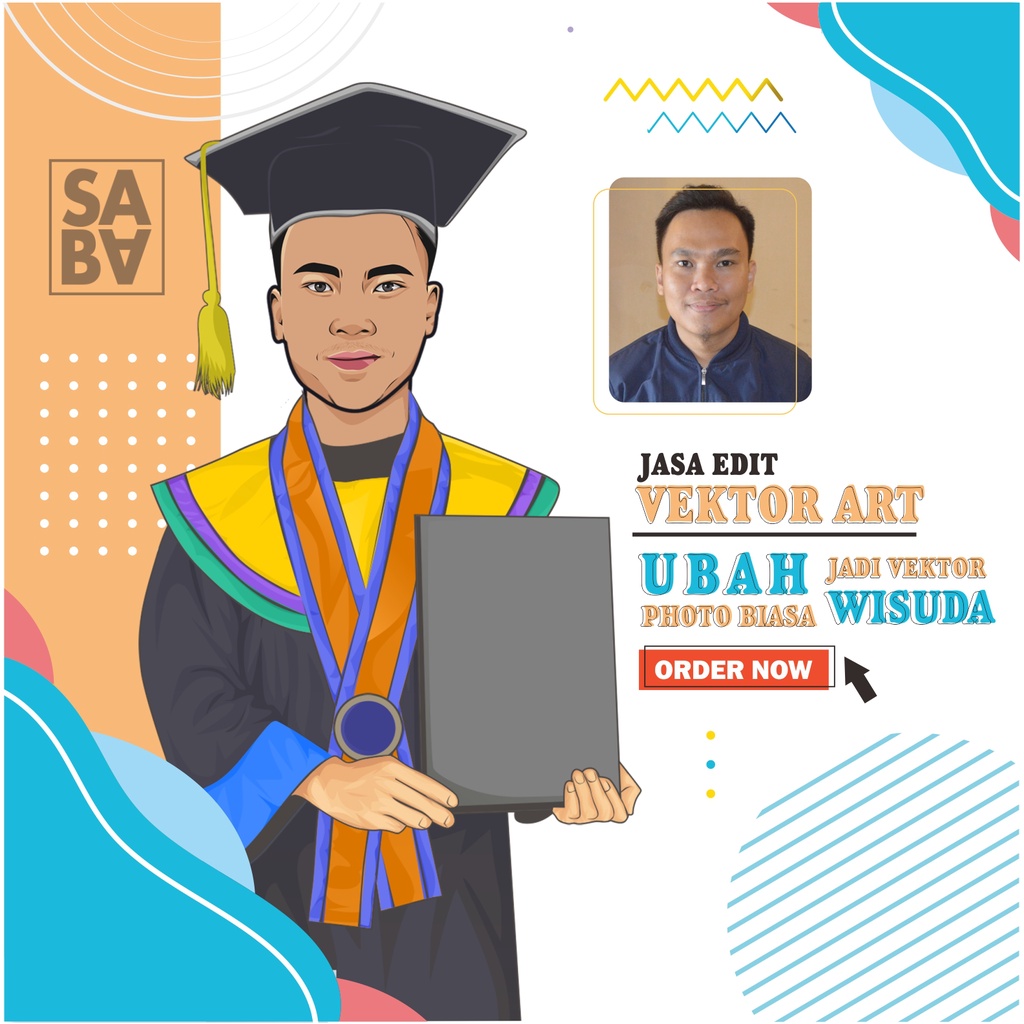 Jasa Vektor Wisuda/Vektor Cartoon/Kado Unik/Karikatur