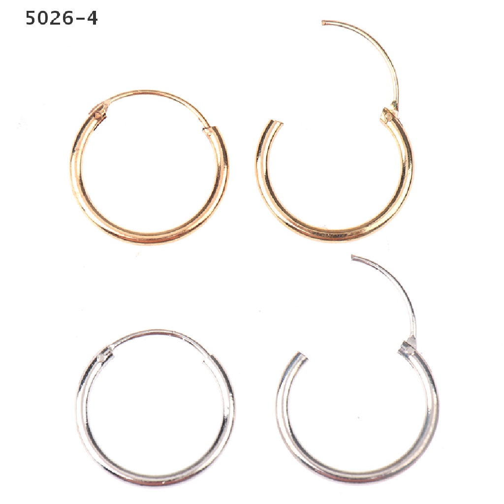 5026-4 3 Pair/Set Fashion Women Girl Simple Round Circle Small Ear Stud Earring  5026-4