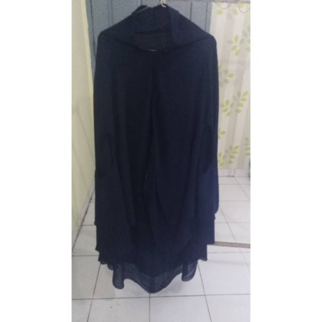 preloved khimar jumbo cardi( bolong tangan) simetris ceruty 2 layer non ped