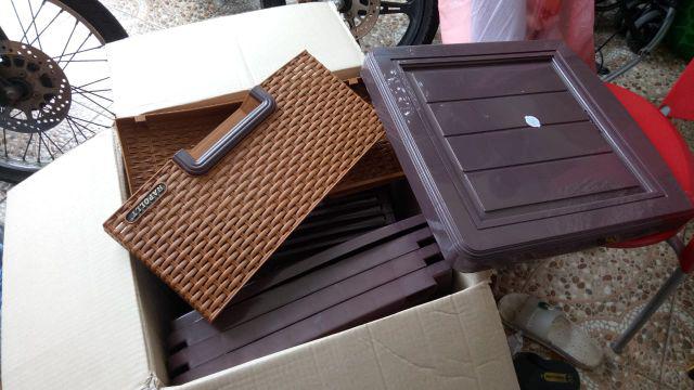 Container / Lemari Pakaian Napolly Plastik Motif Rotan Susun 4 Dan Susun 5