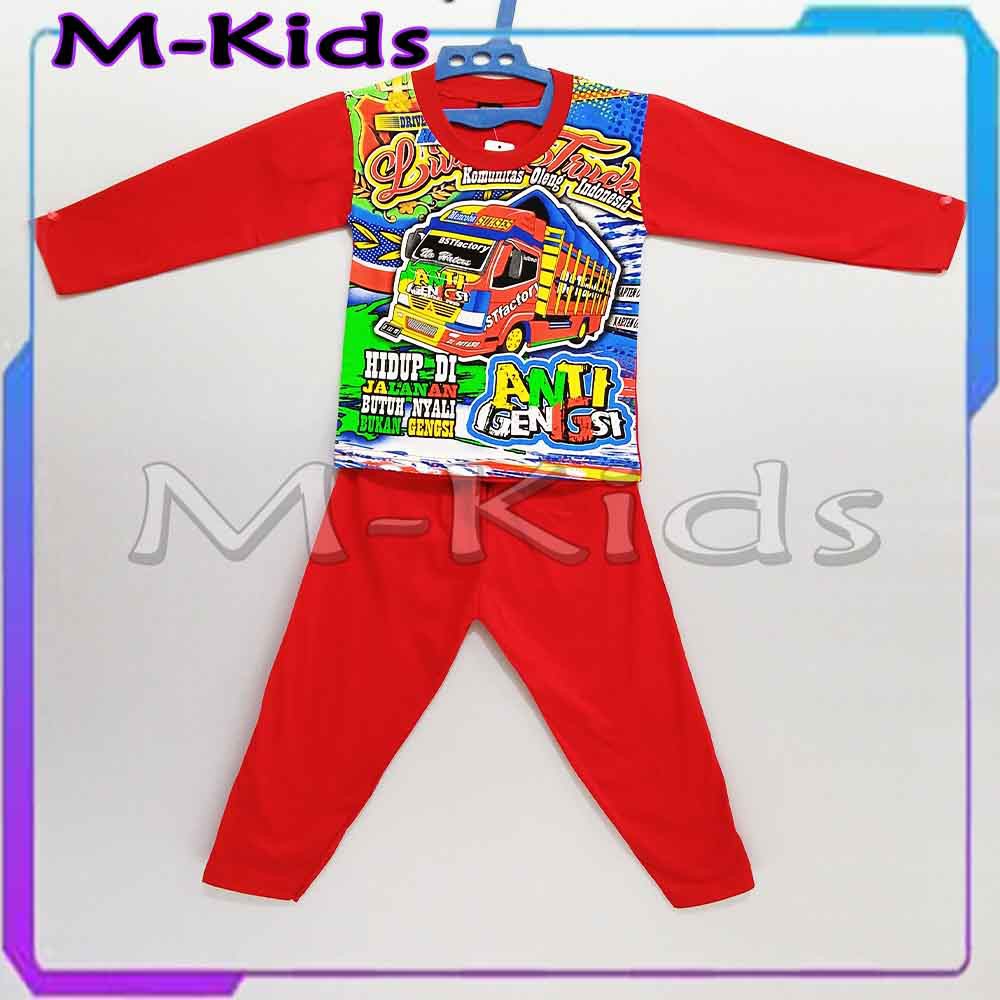 MKids88 - Baju Setelan Panjang KAOS Anak Gambar Truk Oleng / Truck Oleng