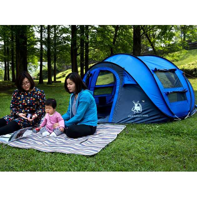 Tenda Camping Outdoor Buka Otomatis Open Kapasitas 4-5 Orang Tenda Camping Buka Otomatis