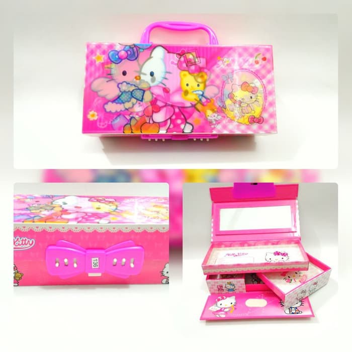 

Kotak / Tempat Pensil Pakai Kode Angka Gambar Hologram HELLO KITTY