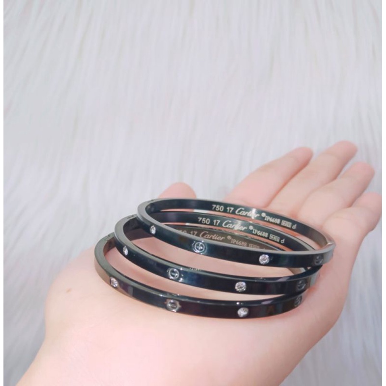 Gelang Bangle Titanium Wanita Set Embos Terlaris