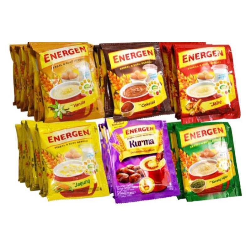 

Energen sereal dan susu renceng (1renceng isi 10bks @30gr)
