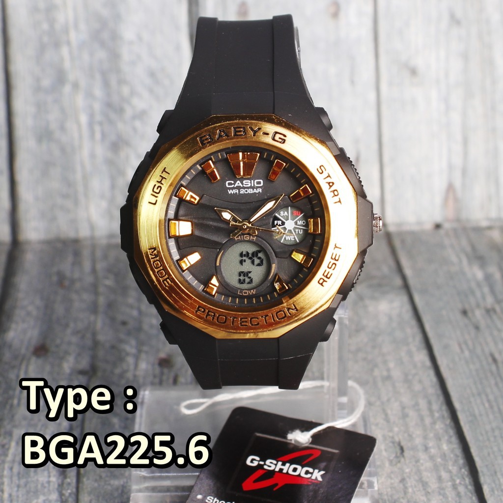 PALING LAKU  Casio Baby-G black gold Hitam emas BGA225 , Jam tangan wanita & anak anak